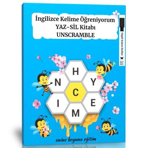 İngilizce Kelime Öğreniyorum Yaz-Sil Kitabı (Unscramble) - Enine Boyuna Eğitim