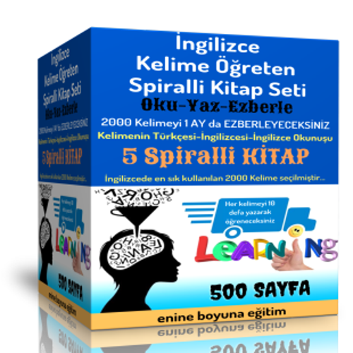 İngilizce Kelime Öğreten Spiralli Kitap Seti (5 Süper Kitap) - Enine Boyuna Eğitim