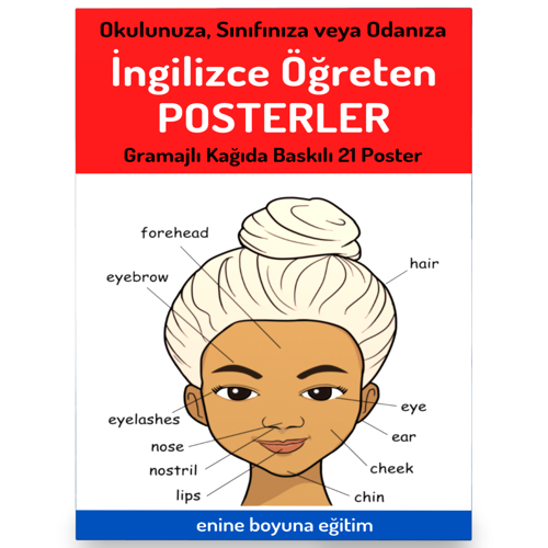 İngilizce Öğreten Posterler (21 Büyük Boy Poster) - Enine Boyuna Eğitim
