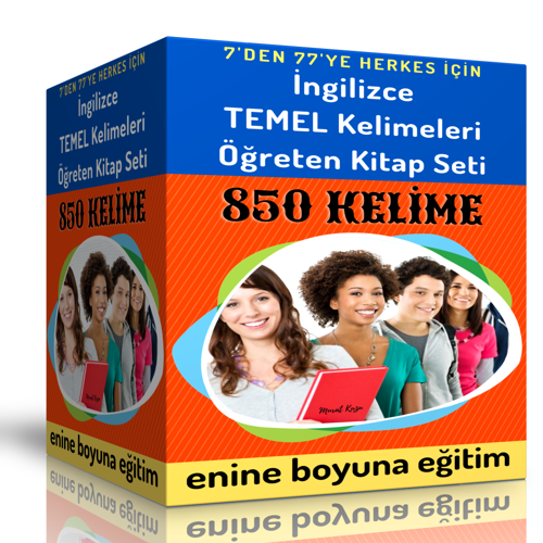 İngilizce Temel Kelimeleri Öğreten Kitap Seti (2 Spiralli Kitap) - Küçük Boy - Enine Boyuna Eğitim