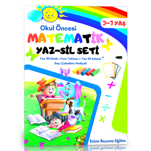 Okul Öncesi Matematik Yaz-Sil Seti - Enine Boyuna Eğitim