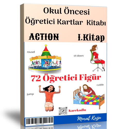 Okul Öncesi Öğretici Kartlar-1 (Action Fiiller) - Enine Boyuna Eğitim