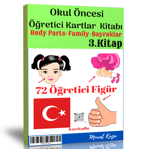 Okul Öncesi Öğretici Kartlar-3 (Body Parts-Family-Bayraklar) - Enine Boyuna Eğitim