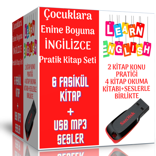 Çocuklara Enine Boyuna İngilizce Pratik Kitap Seti (6 Fasikül Kitap) - Enine Boyuna Eğitim