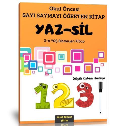 Okul Öncesi Sayı Saymayı Öğreten Yaz-Sil Kitabı - Enine Boyuna Eğitim