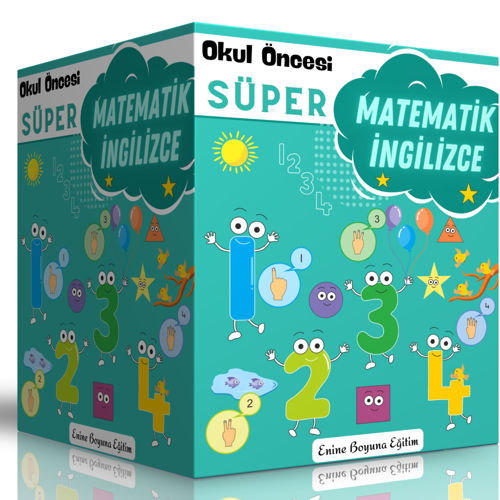 Okul Öncesi Süper Matematik – İngilizce Eğitim Seti - Enine Boyuna Eğitim