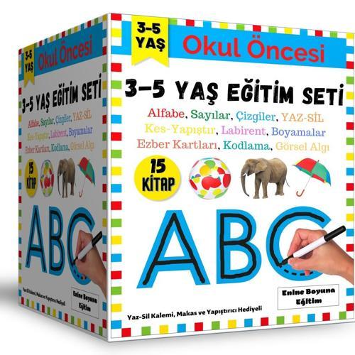 Okul Öncesi 3-5 Yaş Eğitim Seti (15 Kitap + 2 Etkinlik Seti) - Enine Boyuna Eğitim
