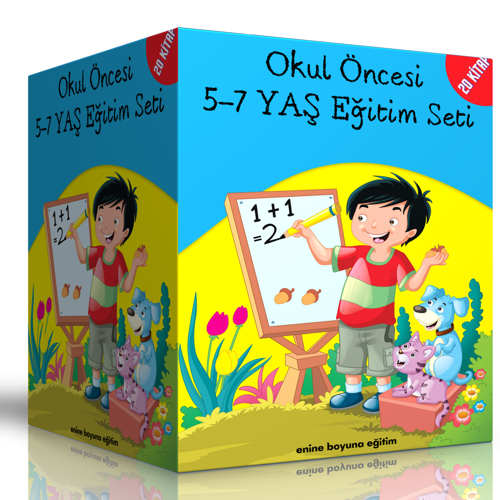 Okul Öncesi 5-7 Yaş Eğitim Seti (20 Kitap + 70 Ezber Kartı) - Enine Boyuna Eğitim