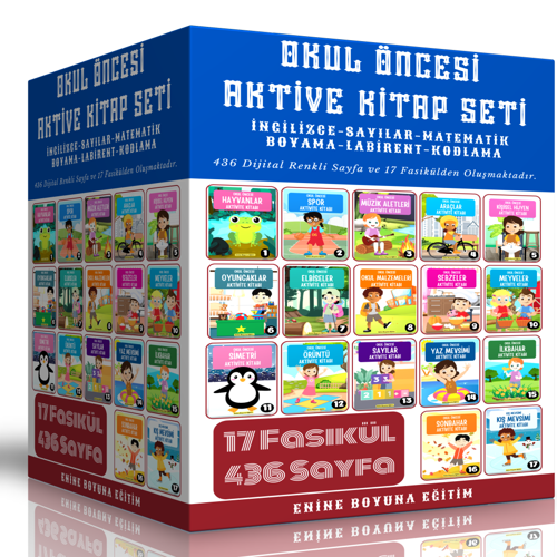 Okul Öncesi Aktivite Kitap Seti (17 Fasikül) - Enine Boyuna Eğitim