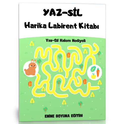 Okul Öncesi Yaz-Sil Harika Labirent Kitabı - Enine Boyuna Eğitim