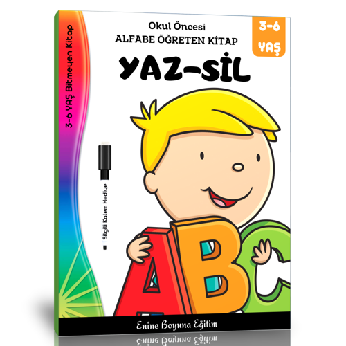 Okul Öncesi Alfabe Kitabı (Yaz-Sil) - Enine Boyuna Eğitim