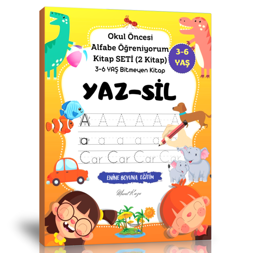 Okul Öncesi Alfabe Öğreniyorum Kitap Seti (Yaz-Sil) - Enine Boyuna Eğitim