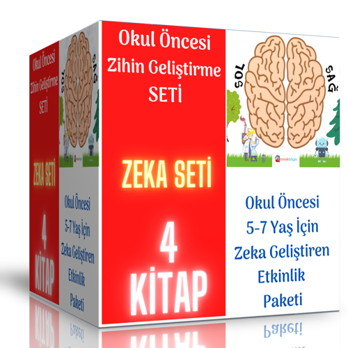 Okul Öncesi Zihin Geliştirme Seti (4 Kitap) - Enine Boyuna Eğitim