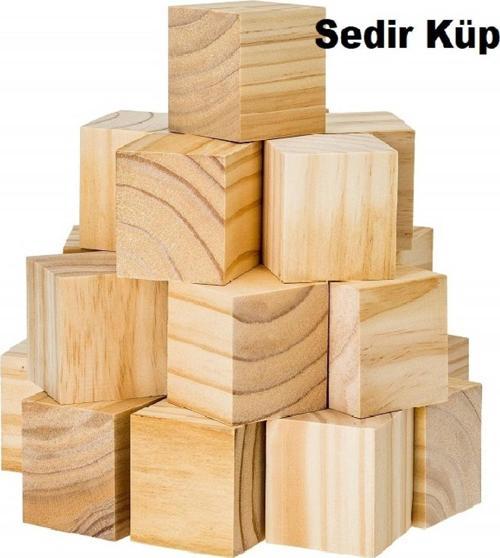 6x6x6 Cm (10 Adet) Hobi Ahşap Sedir Kereste Küp Dekoratif Küp Doğal Ahşap Küp Blokları