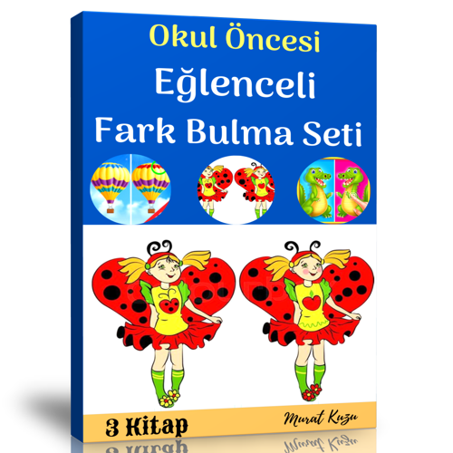 Okul Öncesi Eğlenceli Fark Bulma Kitap Seti (3 Fasikül Kitap) - Enine Boyuna Eğitim