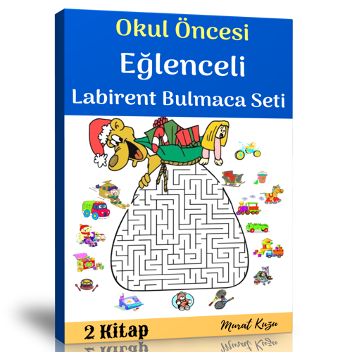 Okul Öncesi Eğlenceli Labirent Bulmaca Kitap Seti (2 Fasikül Kitap) - Enine Boyuna Eğitim