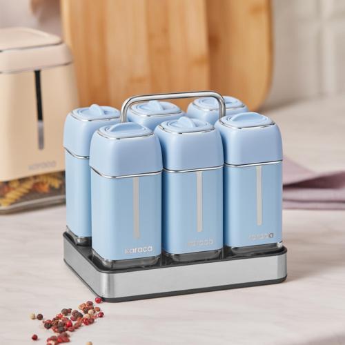 Horizon 7 Parça Kare Cam Baharat Takımı