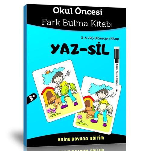 Okul Öncesi Fark Bulma Yaz-Sil Kitabı - Enine Boyuna Eğitim