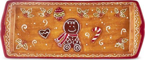 New Year Yılbaşı Gingerbread Kayık Tabak 35 Cm