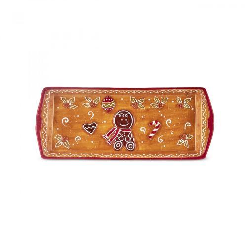 New Year Yılbaşı Gingerbread Kayık Tabak 35 Cm