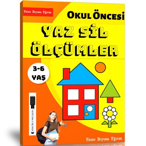 Okul Öncesi Haydi Ölçümleri Öğrenelim Yaz-Sil Kitabı - Enine Boyuna Eğitim