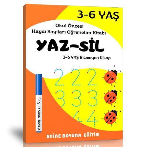 Okul Öncesi Haydi Sayıları Öğrenelim Yaz-Sil Kitabı - Enine Boyuna Eğitim