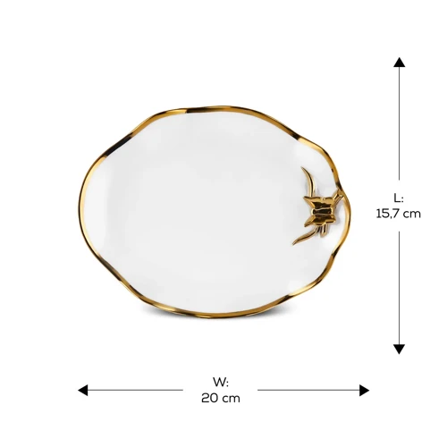 X Müge Anlı Kelebekli Küçük Kayık Tabak 20 Cm