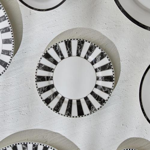 Damalı Porselen Pasta Tabağı 19 cm