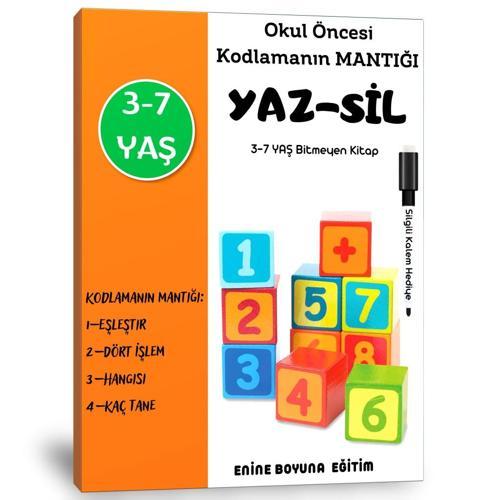 Okul Öncesi Kodlama Mantığı Yaz-Sil Kitabı - Enine Boyuna Eğitim