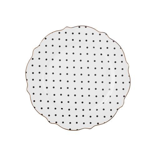 New Romantic Puantiyeli Pasta Tabağı 21 cm Siyah