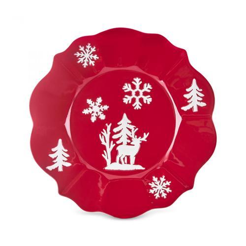 New Year Yılbaşı Snowy Pasta Tabağı 24 Cm Kırmızı