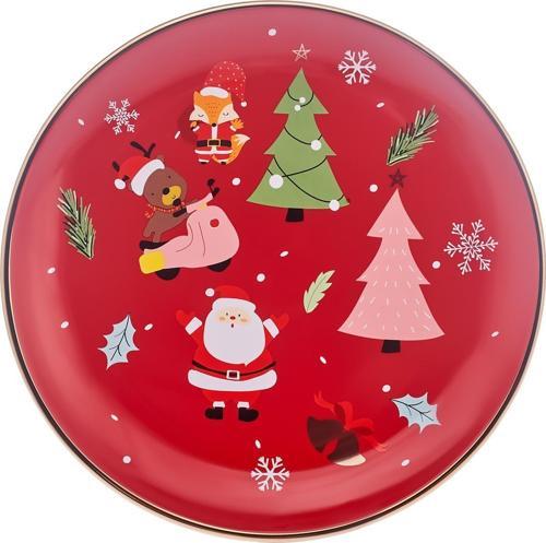 New Year Yılbaşı Golden Line Pasta Tabağı 21 Cm