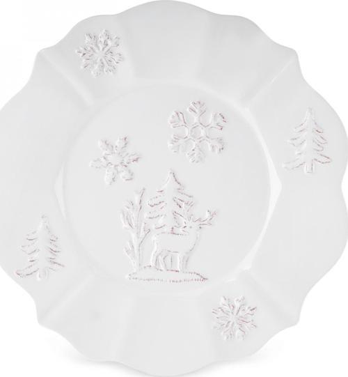 New Year Yılbaşı Pasta Tabağı 24 Cm Beyaz
