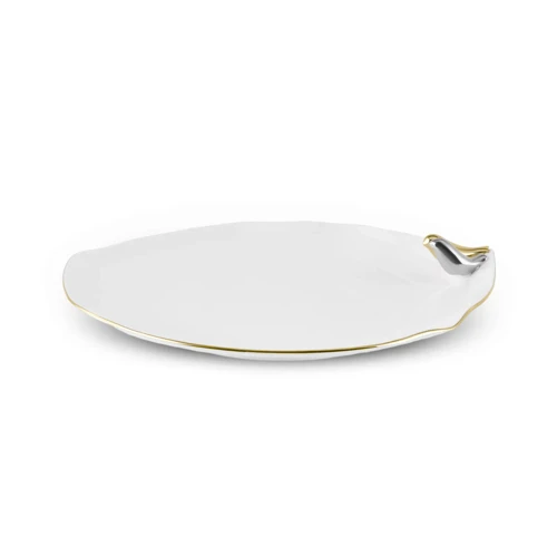 X Müge Anlı Gold Kuşlu Pasta Tabağı 21 Cm