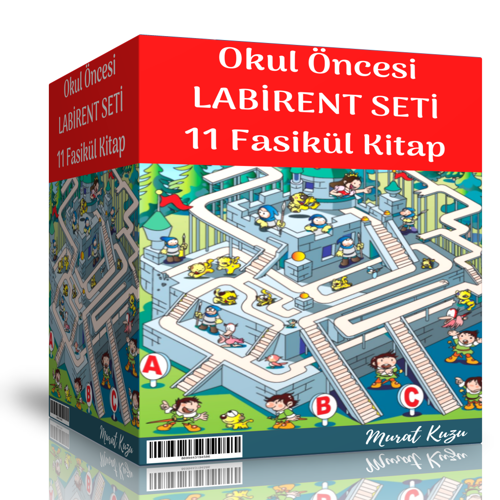 Okul Öncesi Labirent Seti (11 Fasikül Kitap) - Enine Boyuna Eğitim