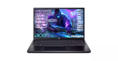 Nitro V 15 ANV15-51 I5 13420H 16 GB 512 GB SSD Rtx 3050-6 GB Freedos 15.6" Fhd IPS Taşınabilir Bilgisayar NH.QNCEY.001+165