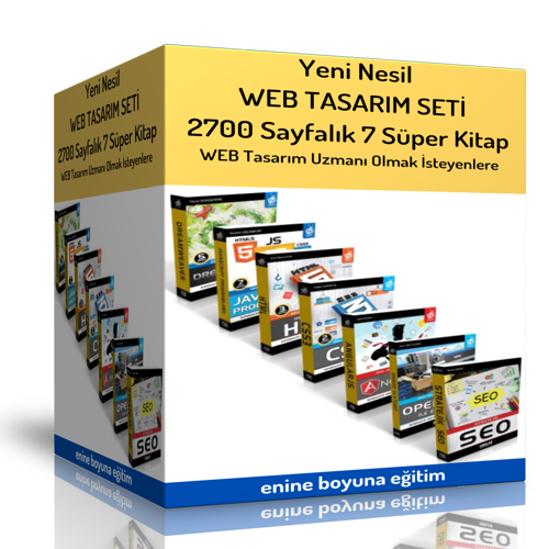 Yeni Nesil Web Tasarım Uzmanlık Eğitim Seti (7 Kitap) - Enine Boyuna Eğitim