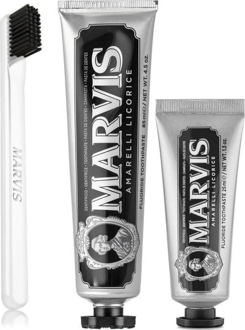 Amarelli Licorice Meyanköklü Diş Macunu 85 Ml + 25 Ml + Yumuşak Diş Fırçası 3 Lü Bakım Seti