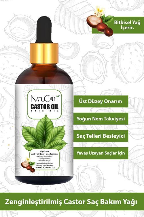 Üst Düzey Onarıcı Ve Yoğun Nemlendirici Castor Hint Saç Bakım Yağı 100Ml