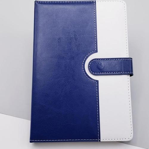 Mavi Beyaz Deri Kaplı Tarihsiz Ajanda Defter