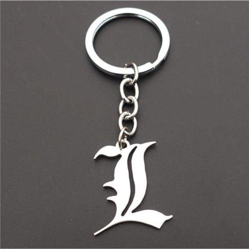 Gri Death Note L Anime Naruto One Piece Metal Zincirli Anahtarlık