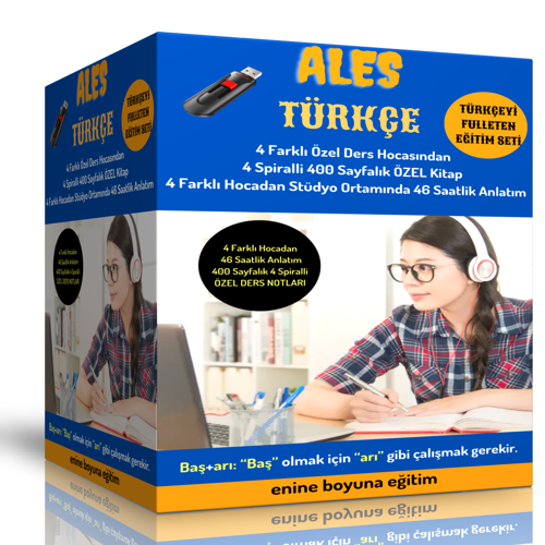 2024 Ales Türkçe Full Hazırlık Seti (4 Kitap Ve 46 Saat Görüntülü Anlatım) - Enine Boyuna Eğitim