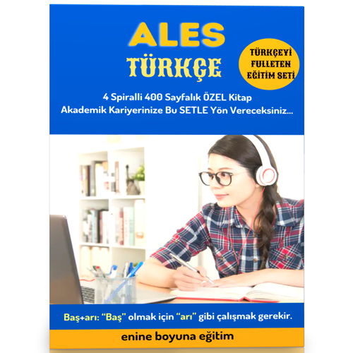 2024 Ales Türkçe Hazırlık Kitap Seti (400 Sayfalık 4 Spiralli Kitap) - Enine Boyuna Eğitim