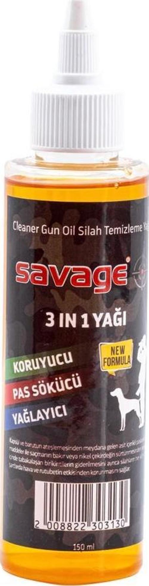 Üçü Bir Arada - Savage - Silah Temizleme Yağı - 150 ml