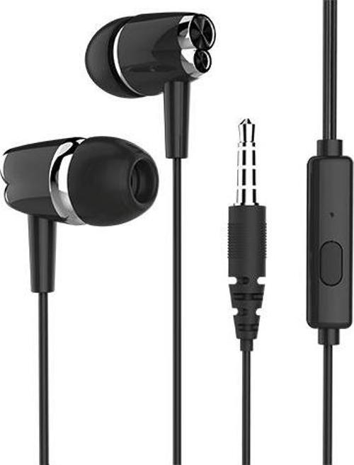 K17 1.20mt 3.5mm AUX Kablolu Mikrofonlu Kulakiçi Kulaklık - Siyah