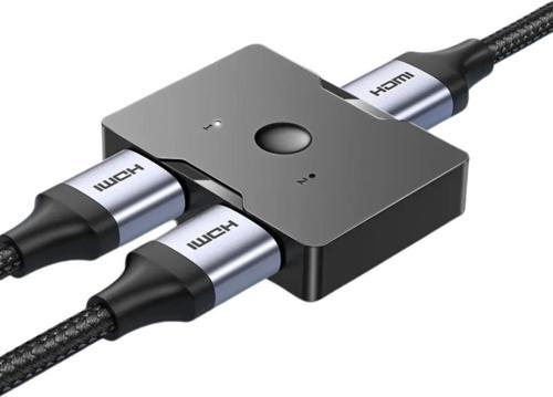 Jazos 2in1 Çift Yönlü HDMI Switch Adaptör, 4K 60Hz, Çift Ekran Bağlantılı Çevirici, TV,PC,Projektör