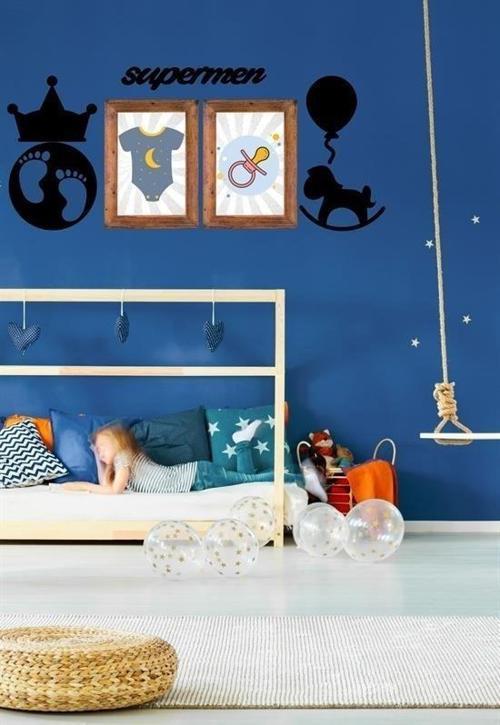 DECO103 Supermen Dekoratif Duvar Süsü Tablo Aksesuar Ahşap Tasarım Hediye Pano Sticker Seti