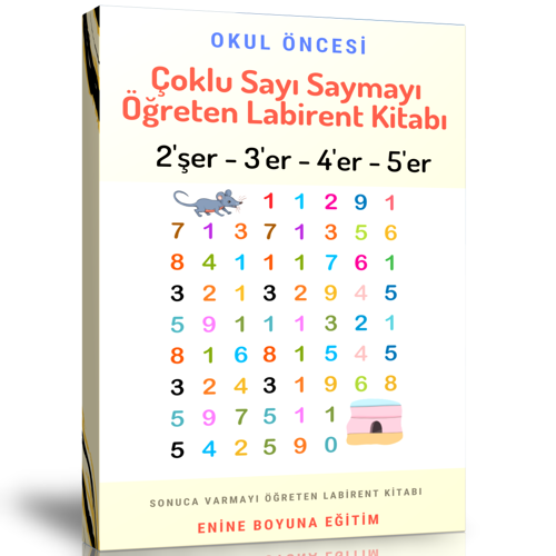 Çocuklar İçin Çoklu Sayı Saymayı Öğreten Labirent Kitabı - Enine Boyuna Eğitim