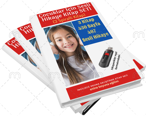 Çocuklar İçin Sesli Hikaye Kitap Seti (3 Spiralli Kitap) - Enine Boyuna Eğitim