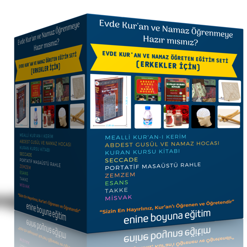 Evde Kur’An Ve Namaz Öğreten Eğitim Seti (Erkekler İçin) - Enine Boyuna Eğitim
